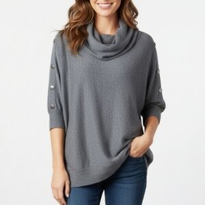 Gray Cowl Neck Sweater from Dressbarn Women's size extra large XL